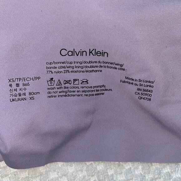 Calvin Klein Women's Invisibles Comfort Seamless Lightly Lined V Neck Bralette B - Picture 3 of 5